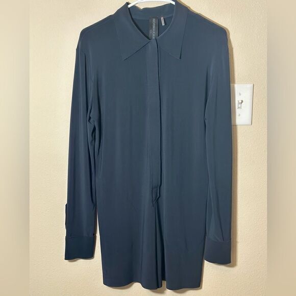 Norma Kamali slate gray button up Jumpshorts Romper, XS - Picture 12 of 12